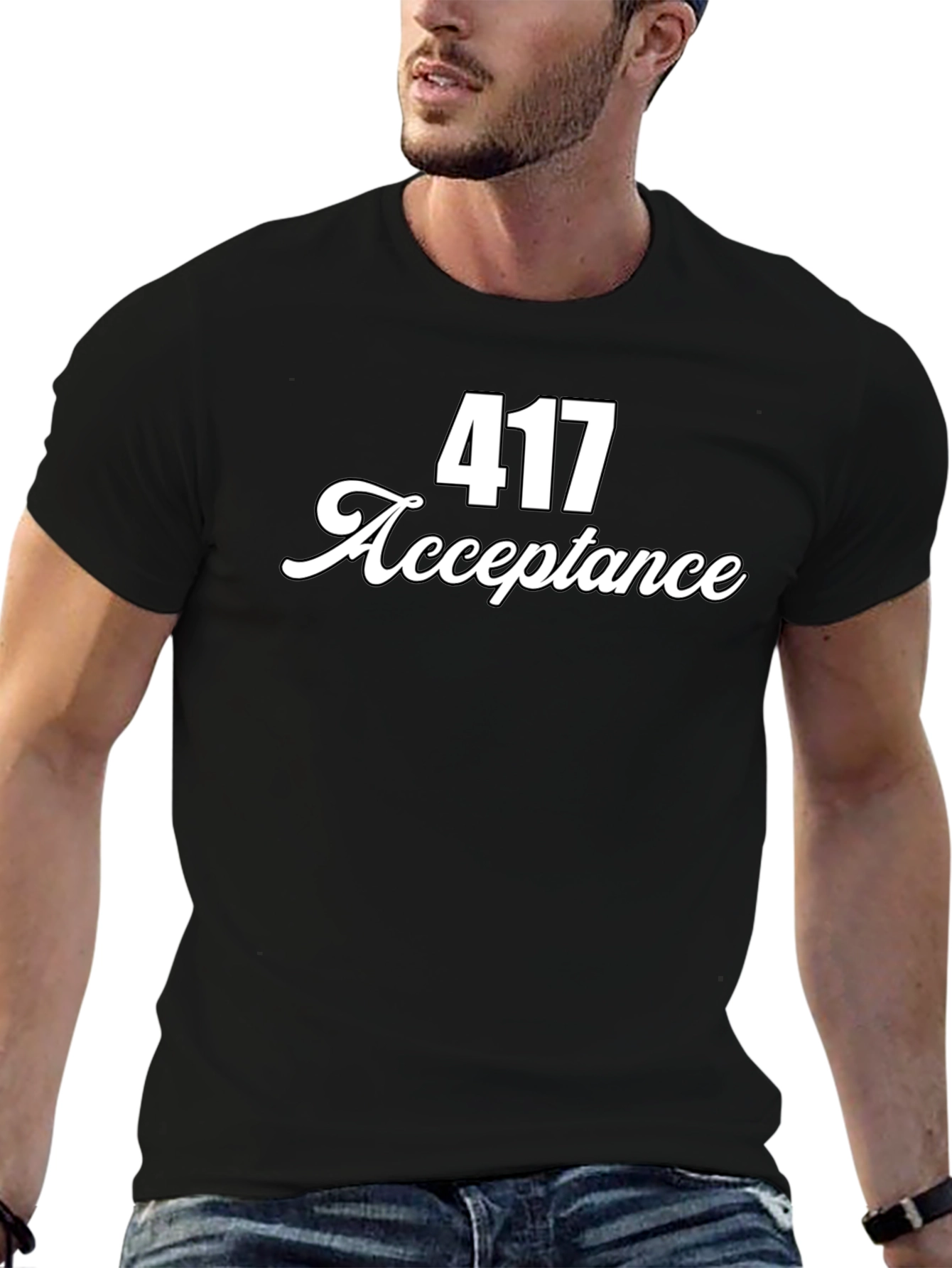 417 Acceptance Graphic Tee - Black Cotton T-Shirt