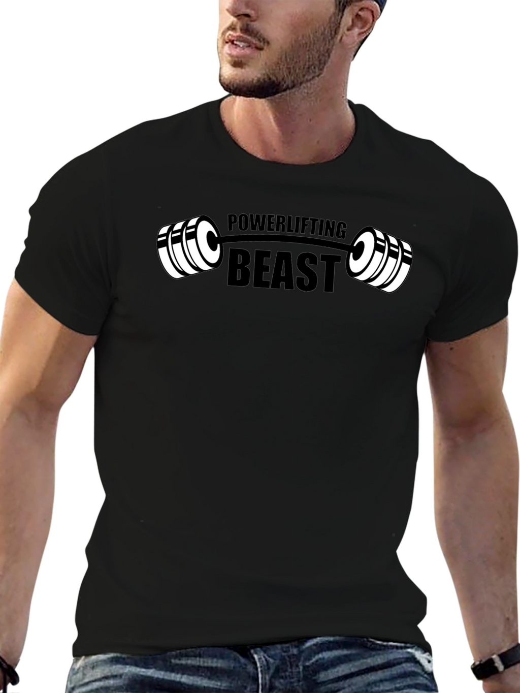 Powerlifting Beast Graphic Tee - Black