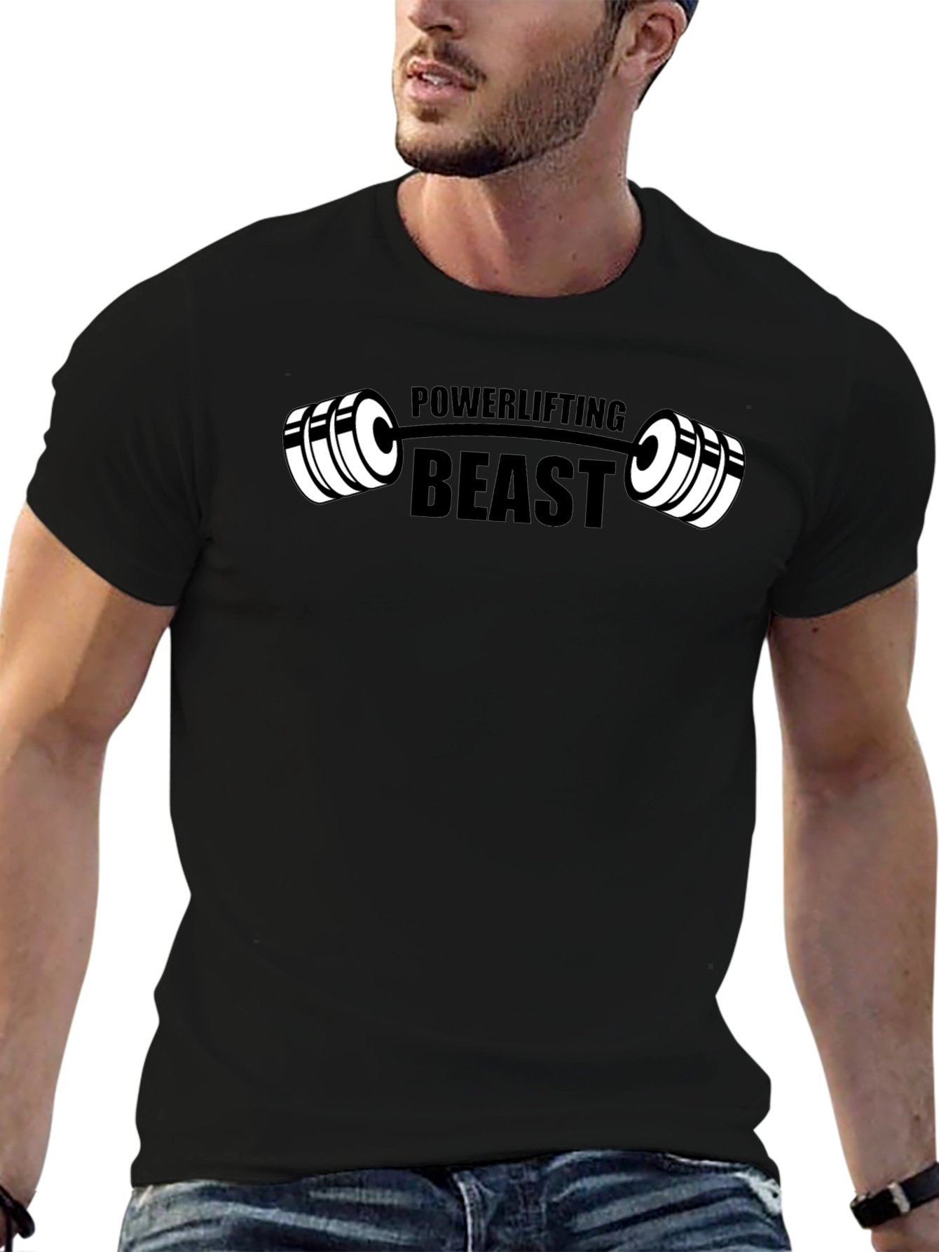 Powerlifting Beast Graphic Tee - Black