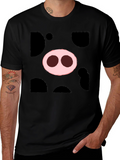 Pig Nose Graphic Tee - Black Cotton T-Shirt