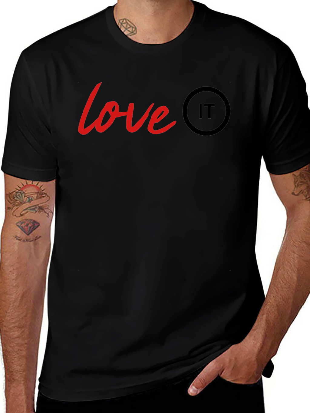 Love IT T-Shirt - Black Crew Neck Tee