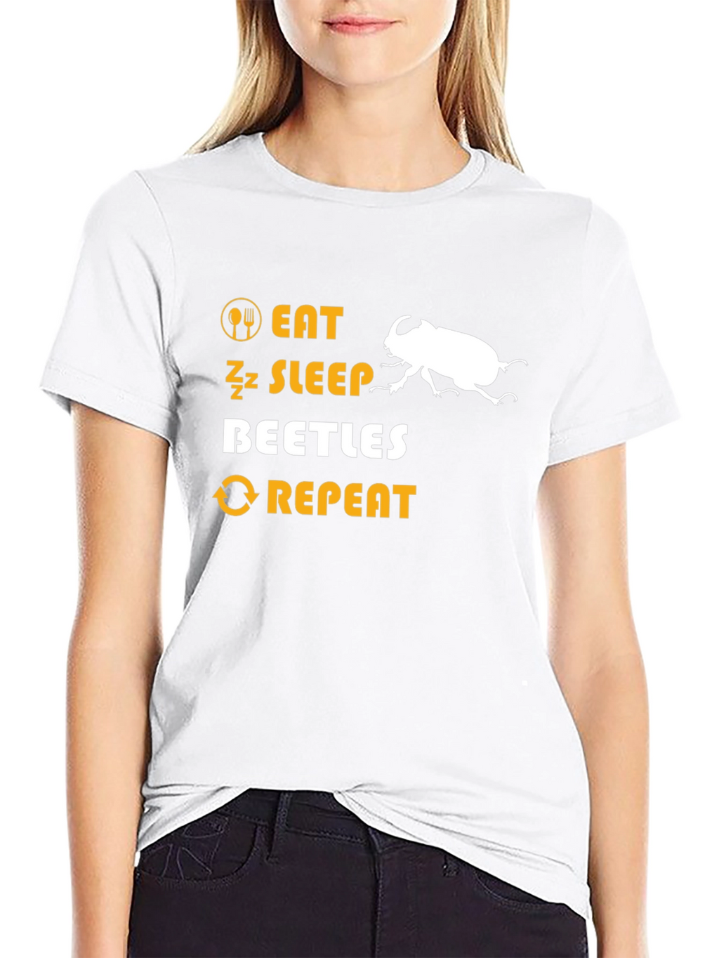 Eat Sleep Beetles Repeat Graphic T-Shirt