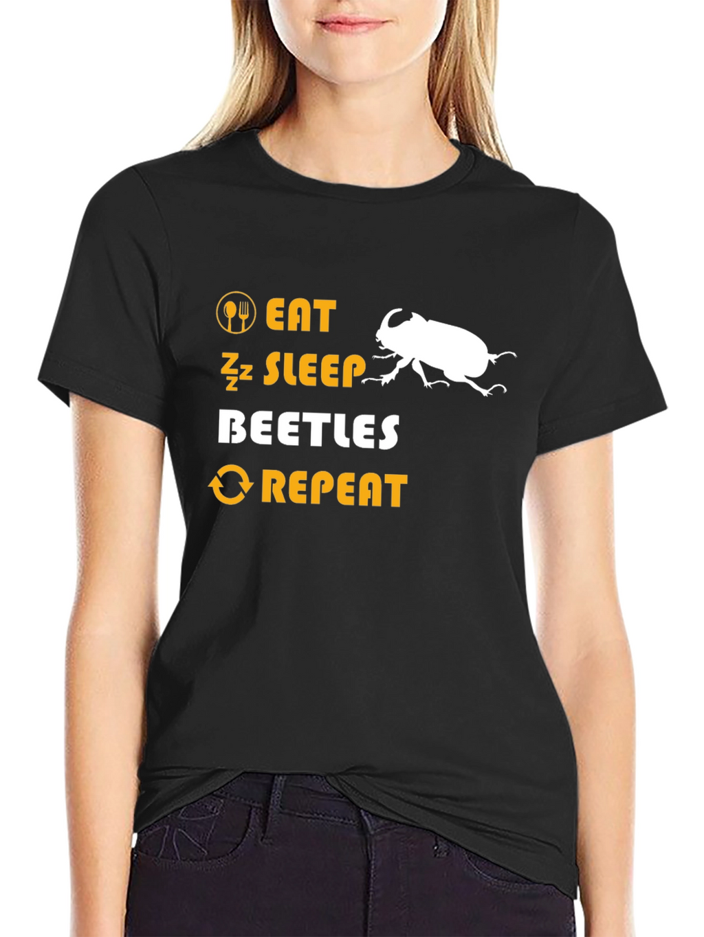 Eat Sleep Beetles Repeat Graphic T-Shirt