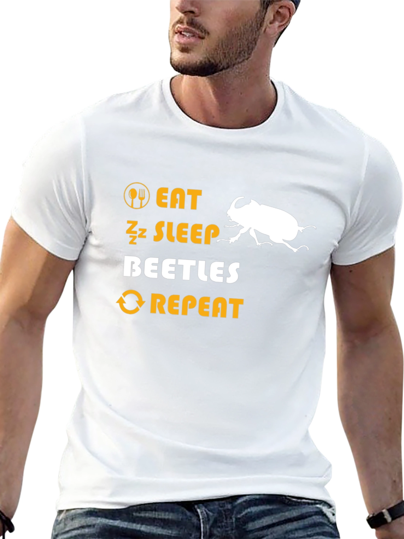 Eat Sleep Beetles Repeat Graphic T-Shirt