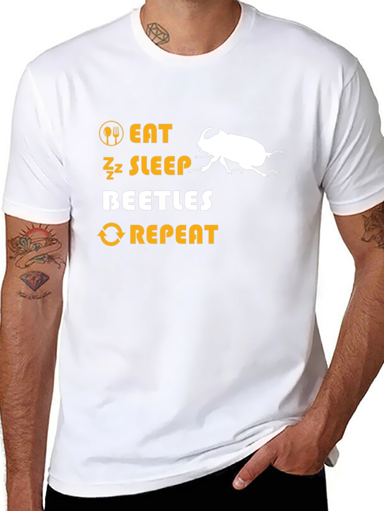 Eat Sleep Beetles Repeat Graphic T-Shirt