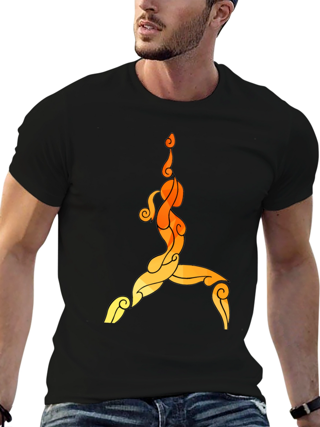 Yoga Pose Graphic Tee - Unisex Black T-Shirt