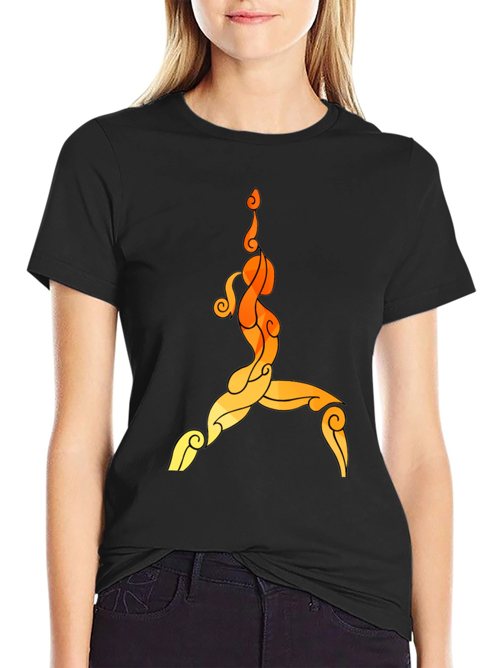 Yoga Pose Graphic Tee - Unisex Black T-Shirt