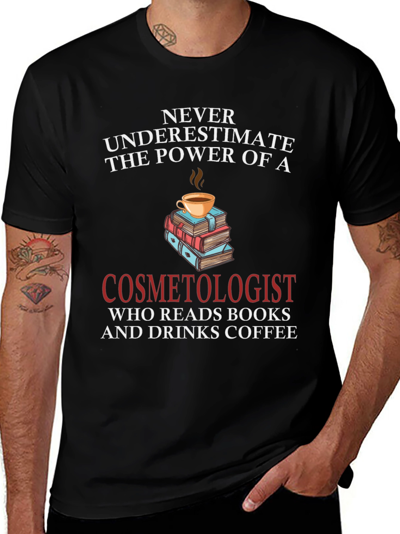 Cosmetologist Coffee & Books T-Shirt