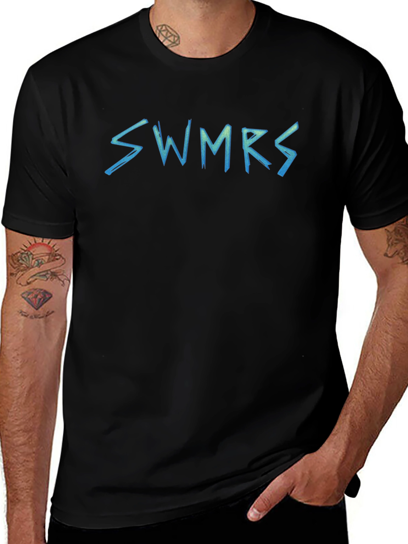SWMERS Graphic Print Black T-Shirt