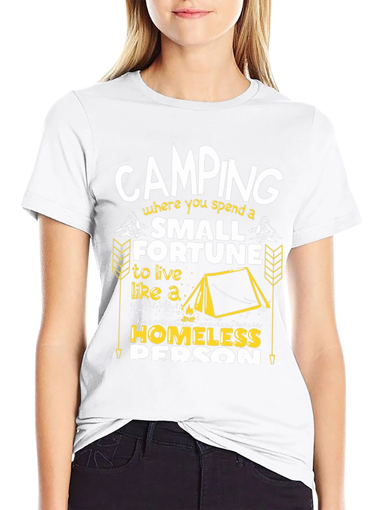 Camping Small Fortune Humor Graphic Tee