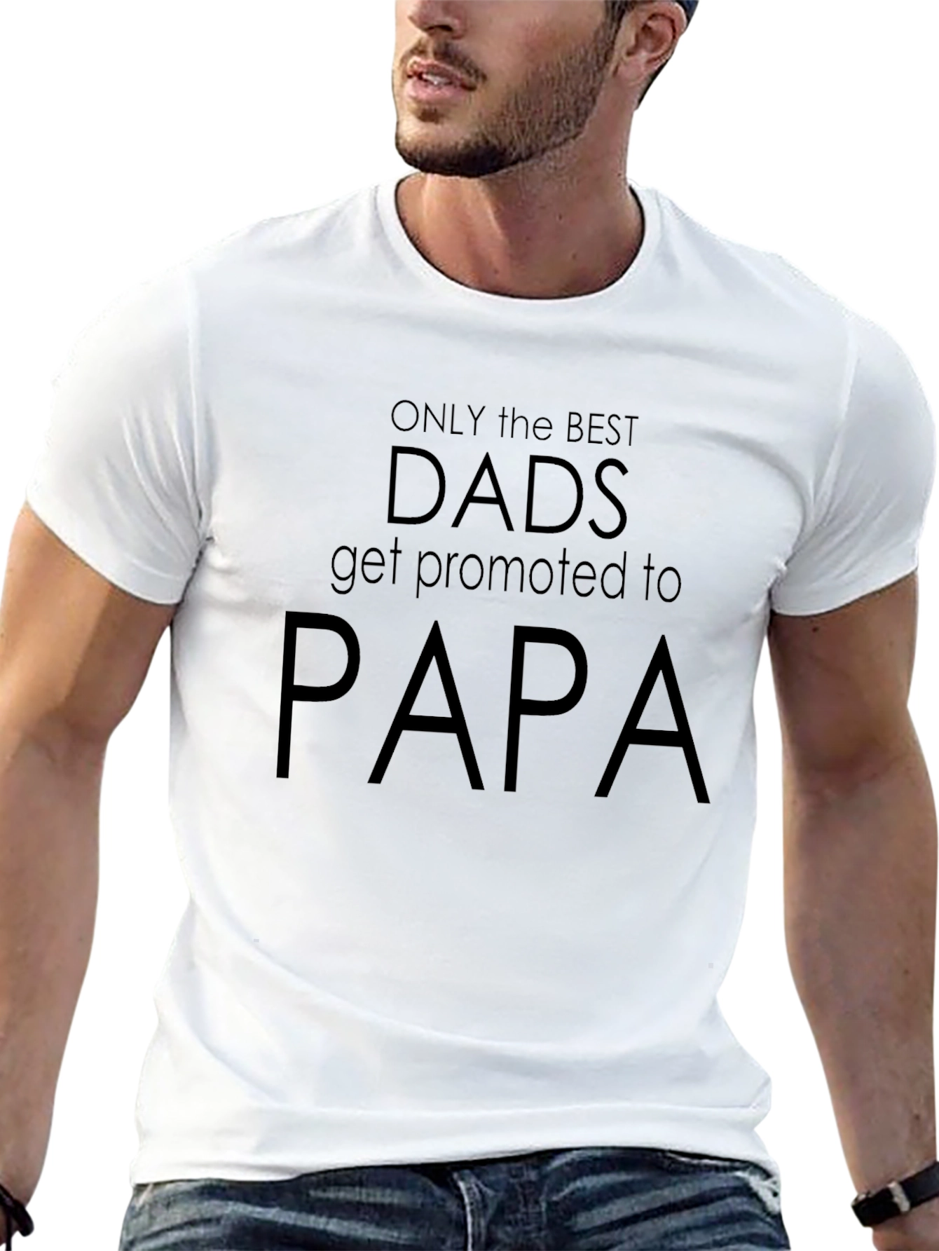 Best Dads Promoted to Papa Black T-Shirt