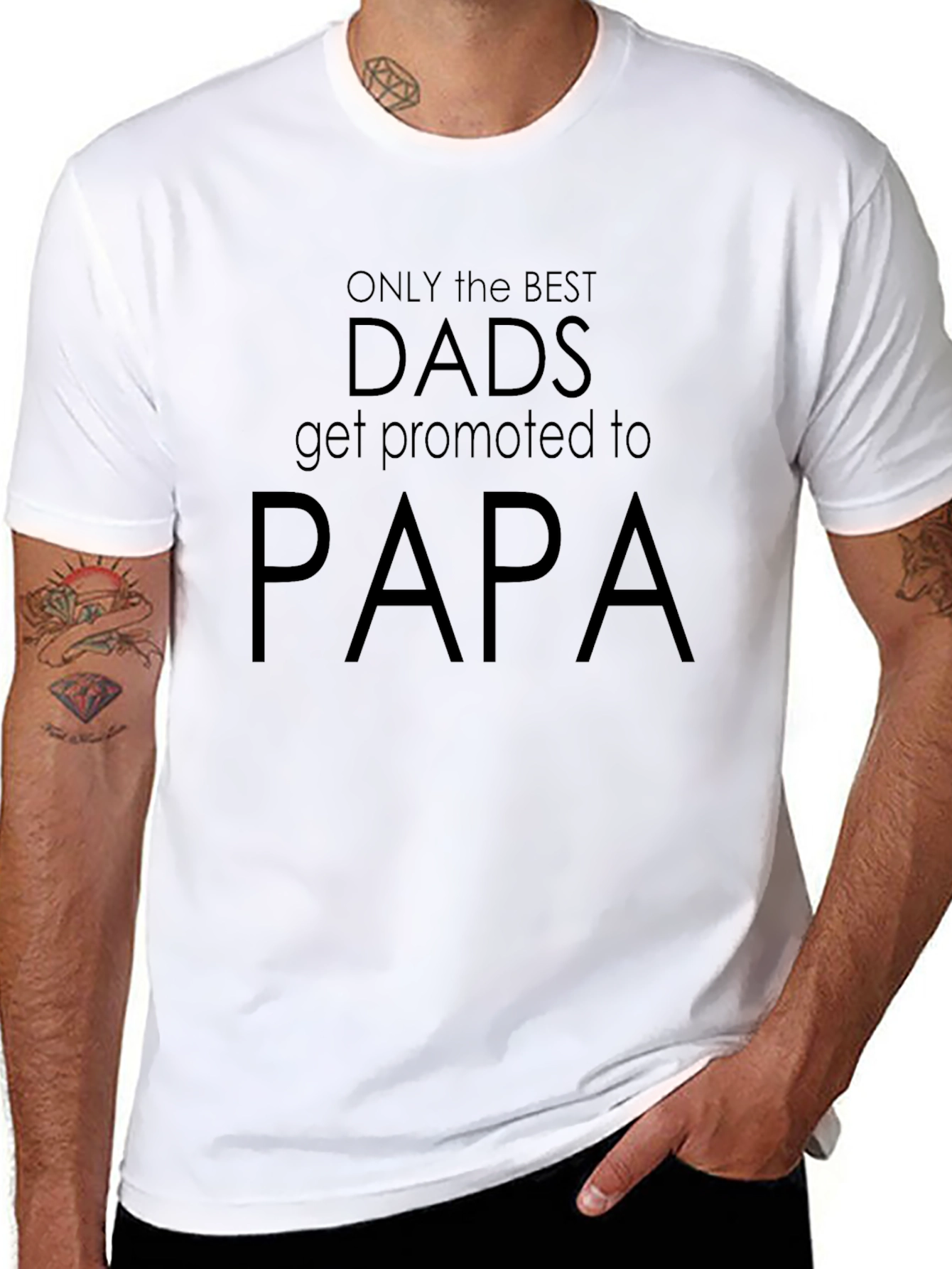 Best Dads Promoted to Papa Black T-Shirt