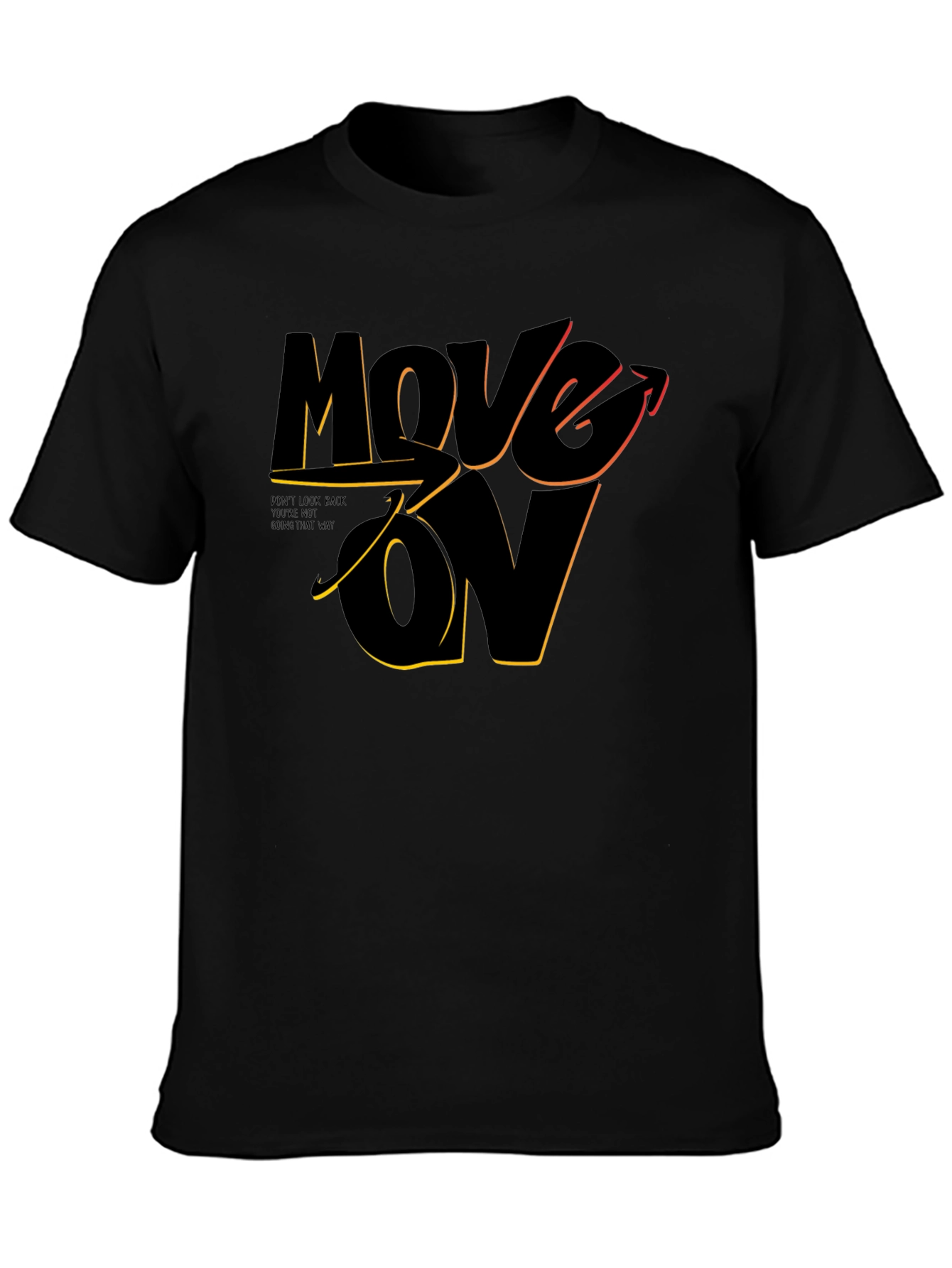Move On Graphic Print Black T-Shirt