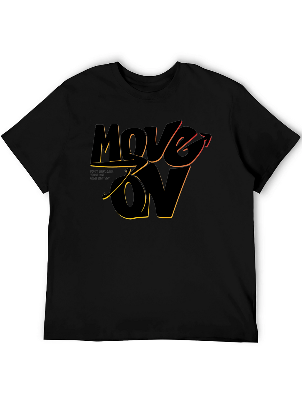 Move On Graphic Print Black T-Shirt