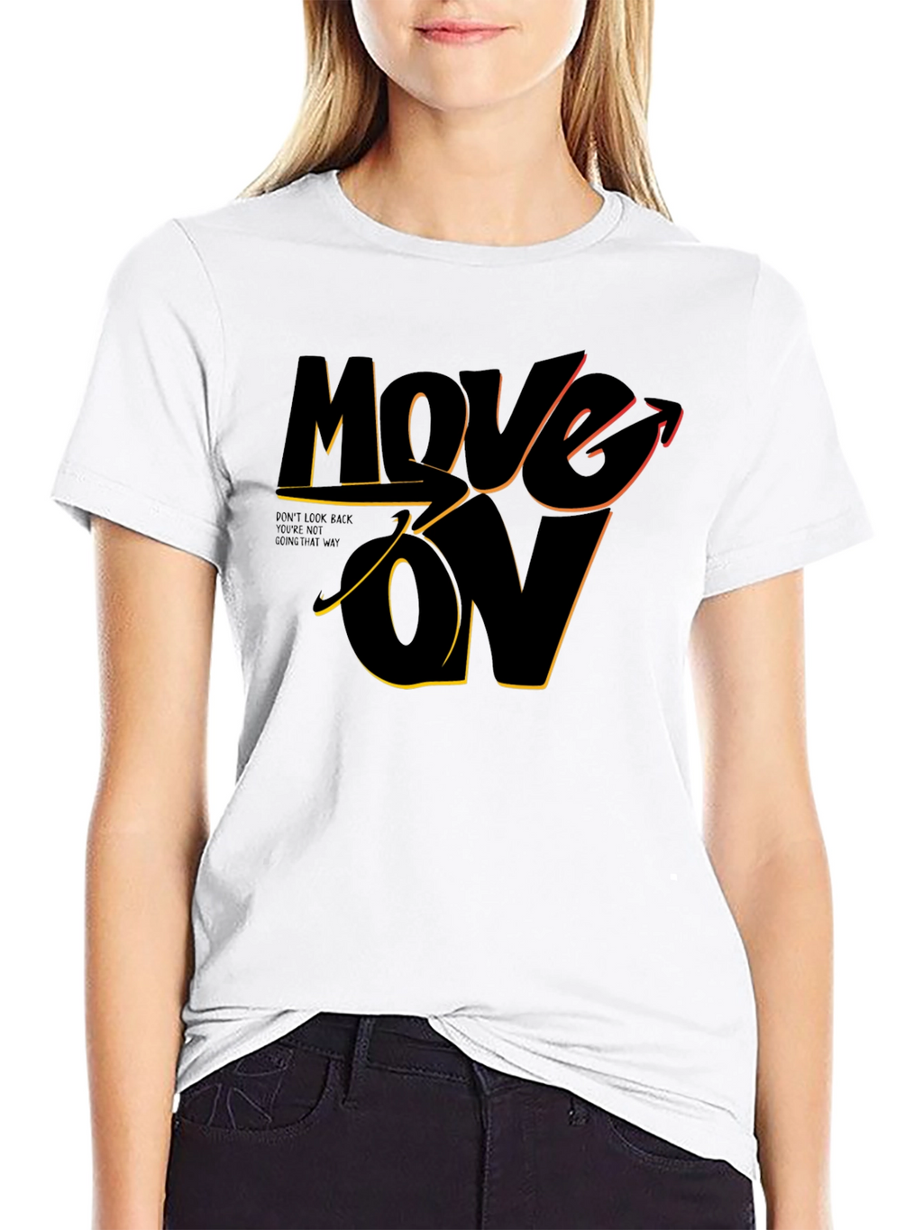 Move On Graphic Print Black T-Shirt