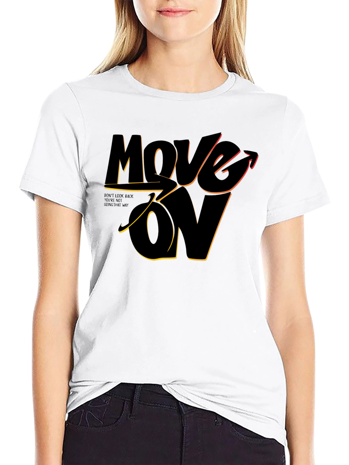 Move On Graphic Print Black T-Shirt