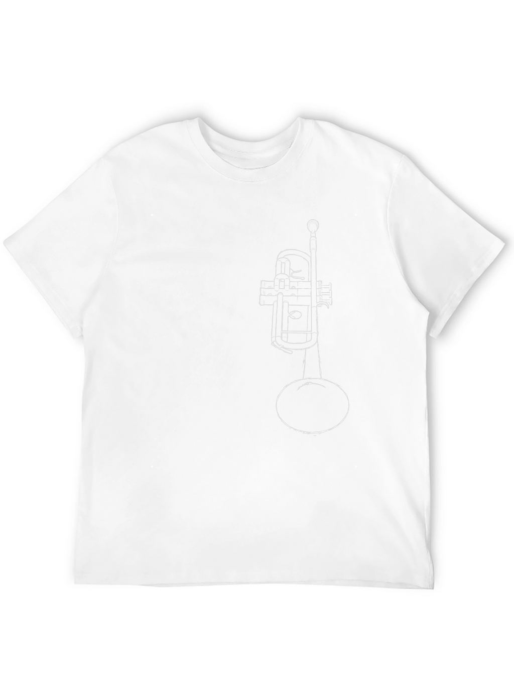 Minimalist Trumpet Graphic Tee - Black Cotton