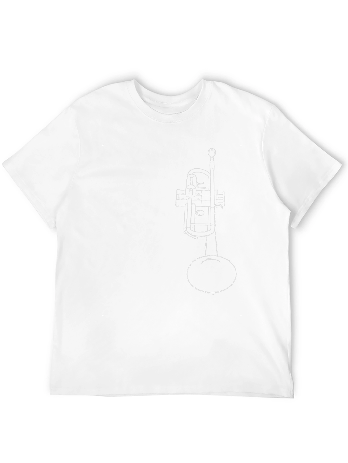 Minimalist Trumpet Graphic Tee - Black Cotton