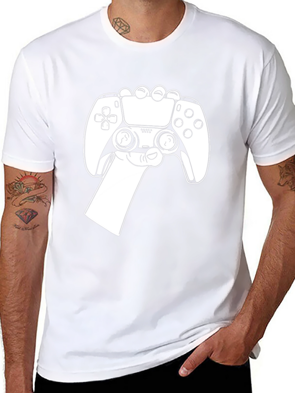 Gamer Style Black T-Shirt - Controller Design