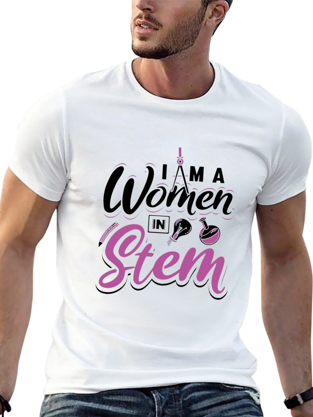 I am a Woman in STEM Black T-Shirt