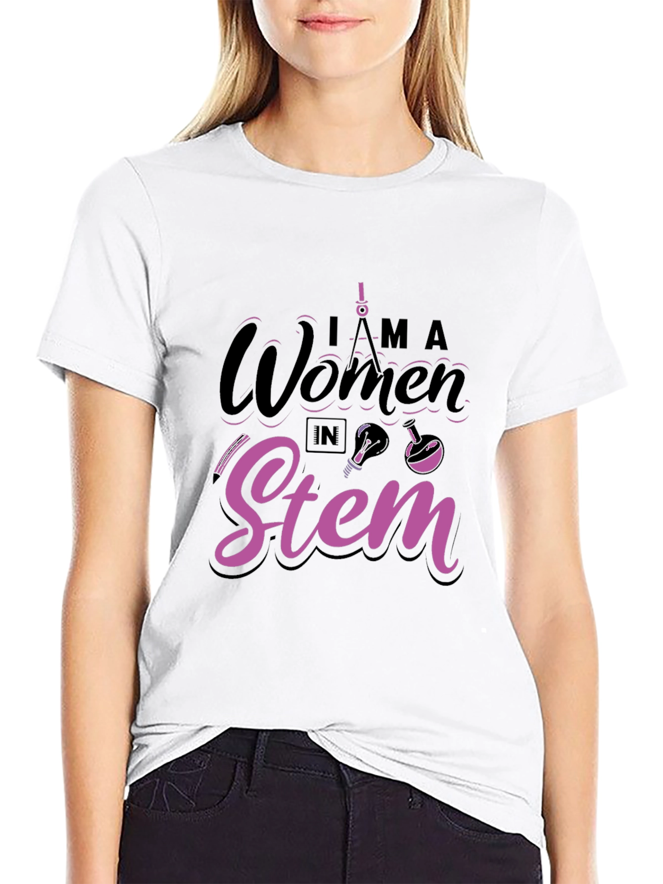 I am a Woman in STEM Black T-Shirt
