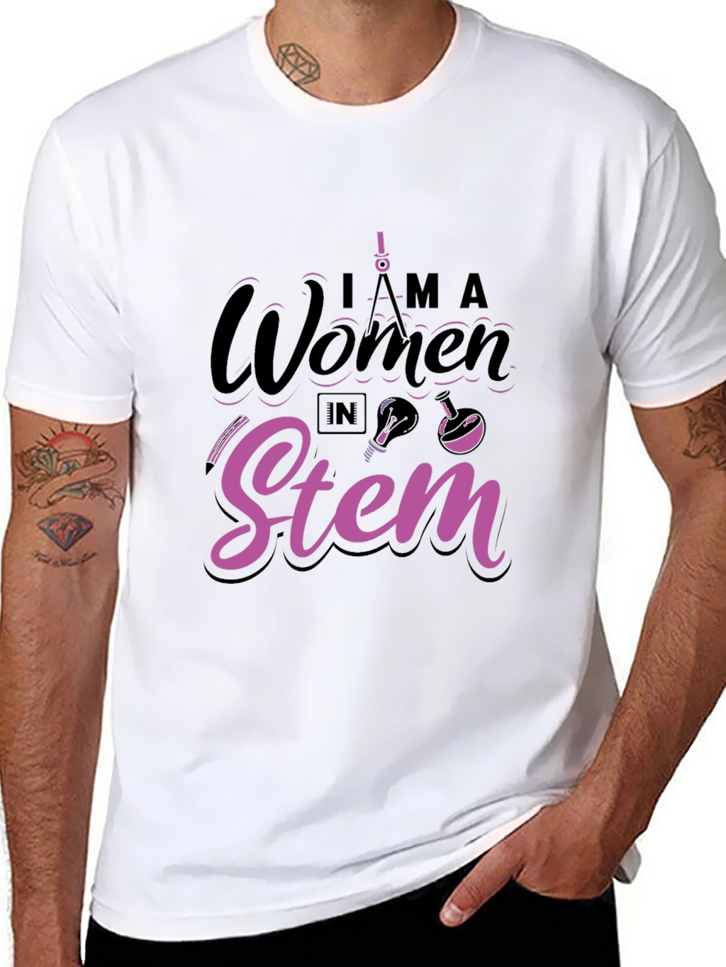 I am a Woman in STEM Black T-Shirt