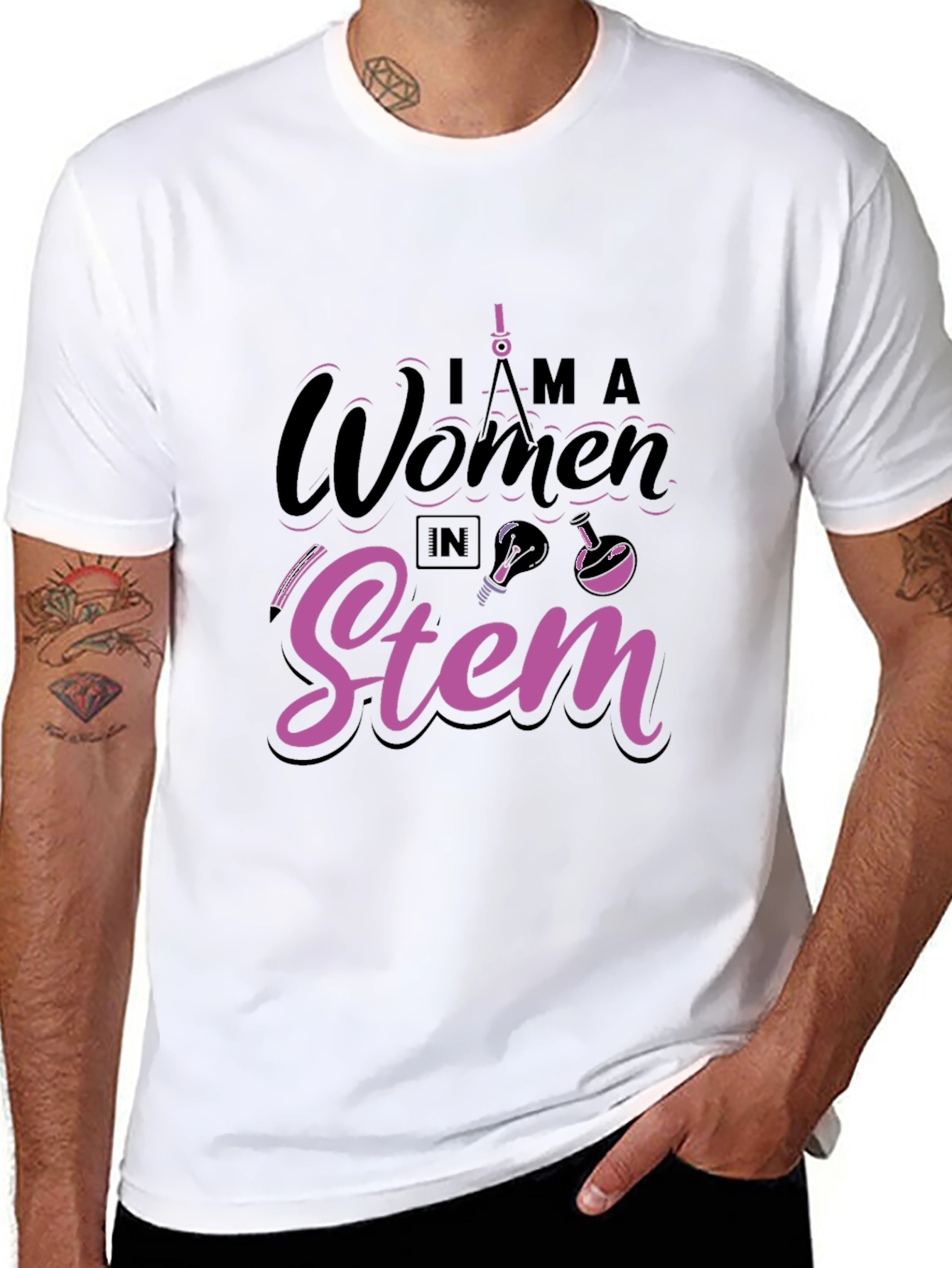 I am a Woman in STEM Black T-Shirt