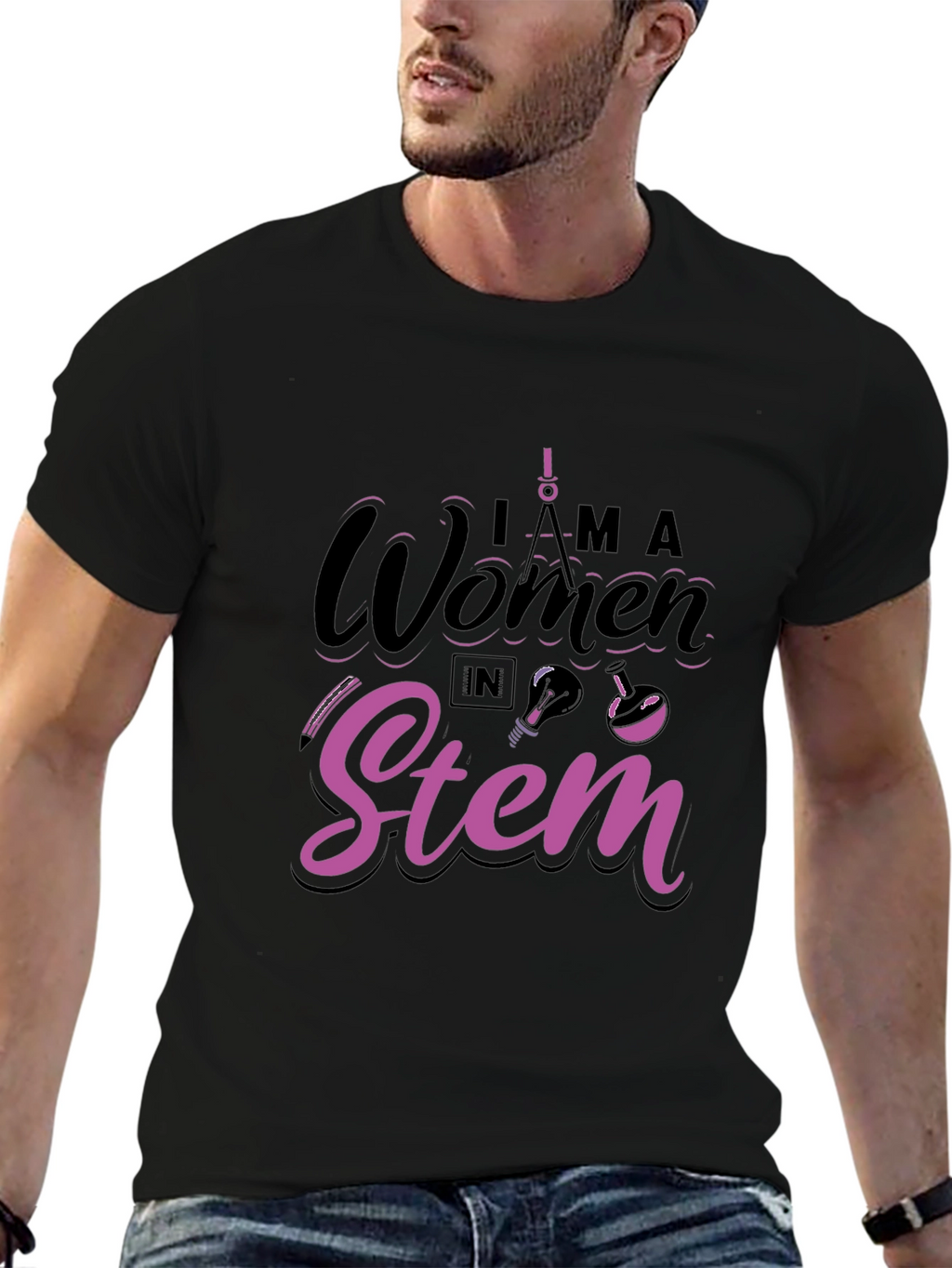 I am a Woman in STEM Black T-Shirt