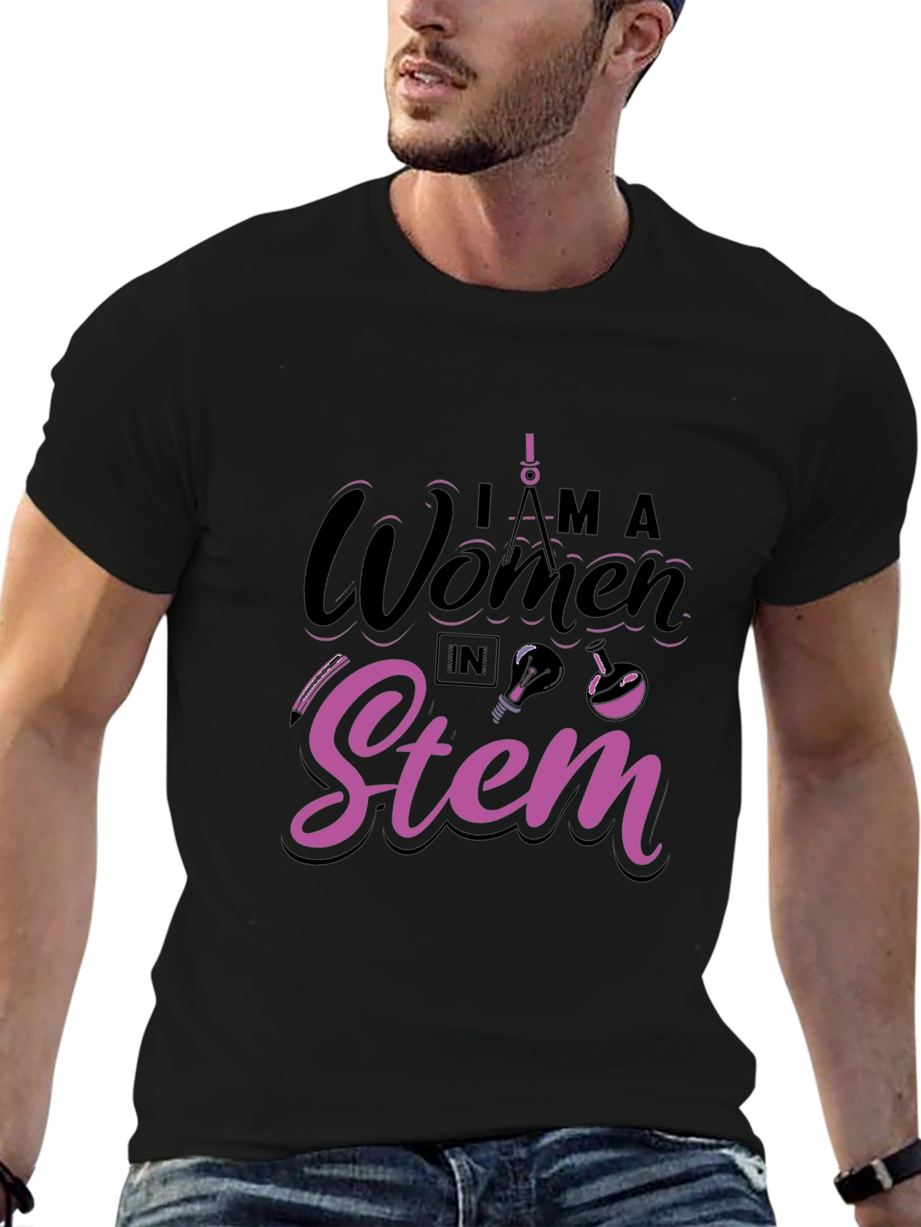 I am a Woman in STEM Black T-Shirt