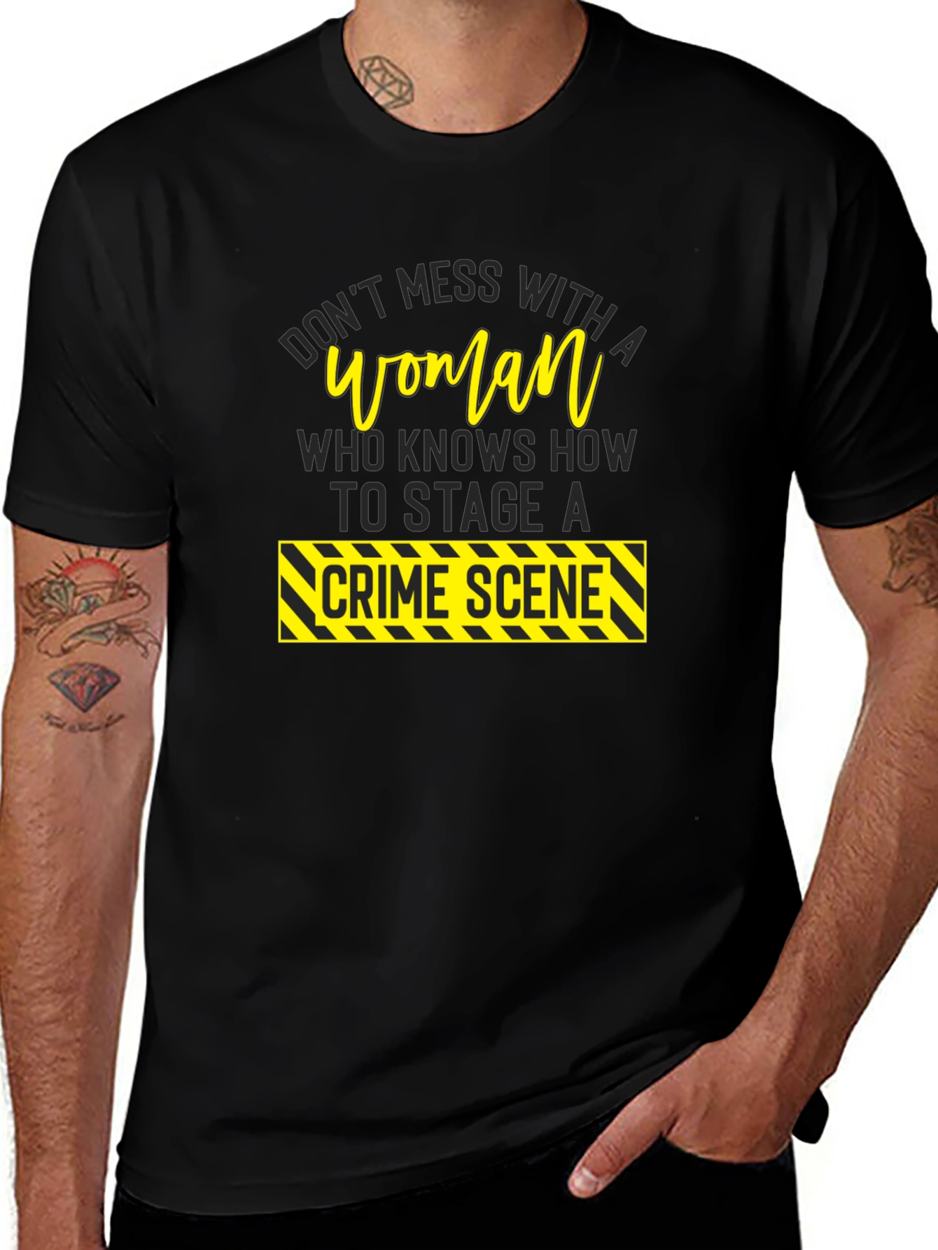 Dont Mess With A Woman Crime Scene T-Shirt