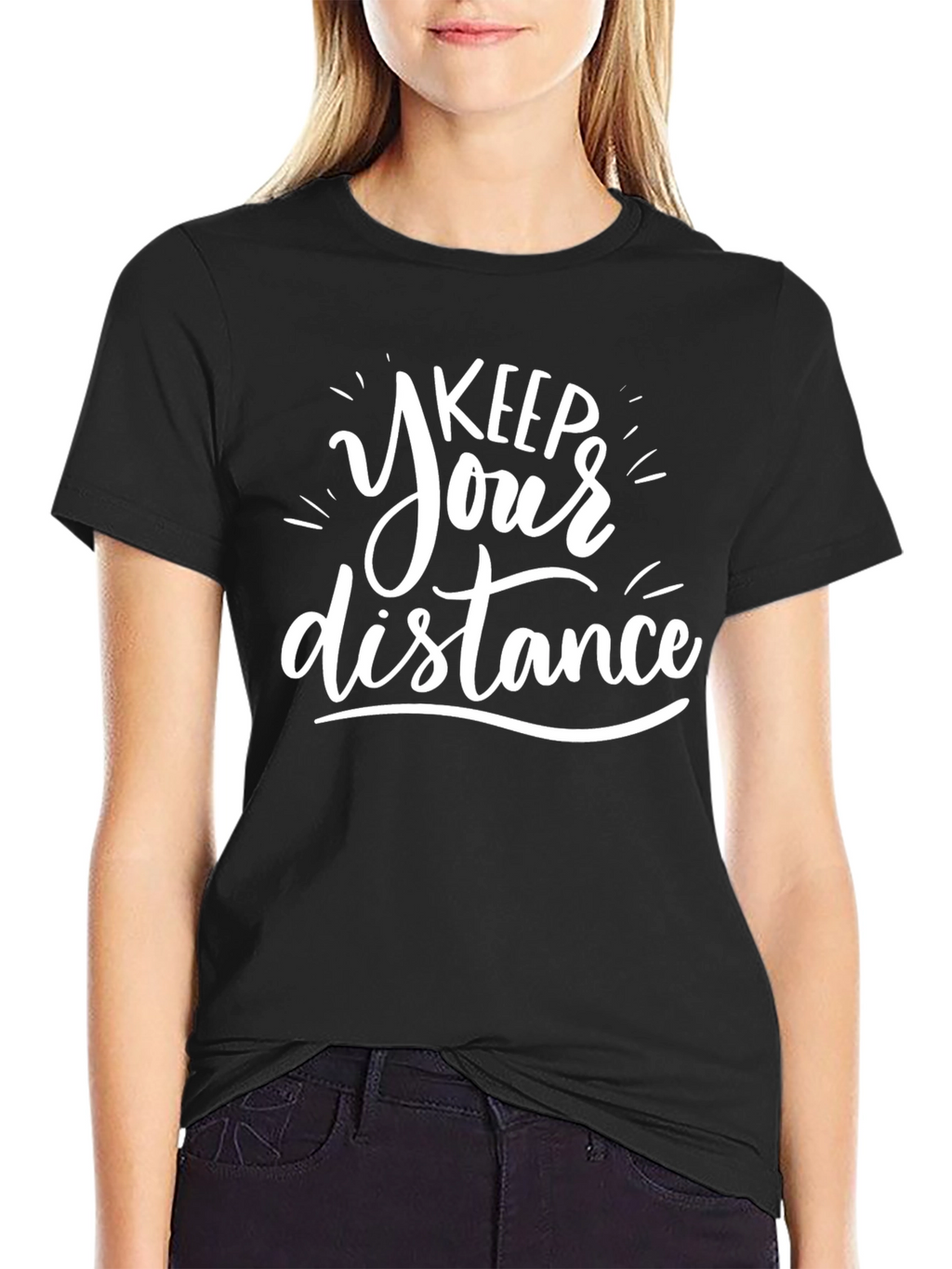 Keep Your Distance Graphic Tee - Black