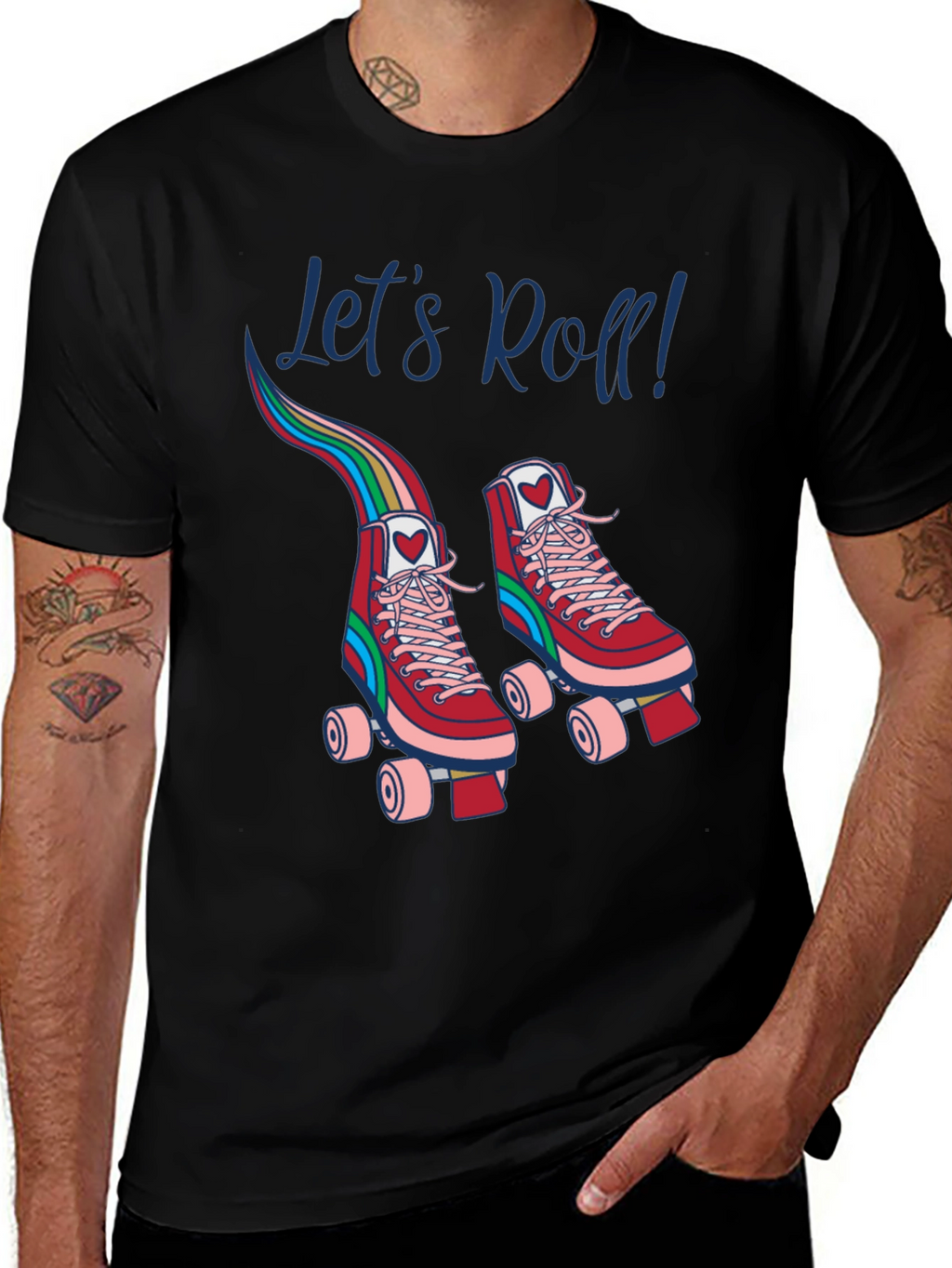 Retro Roller Skate T-Shirt - Lets Roll!