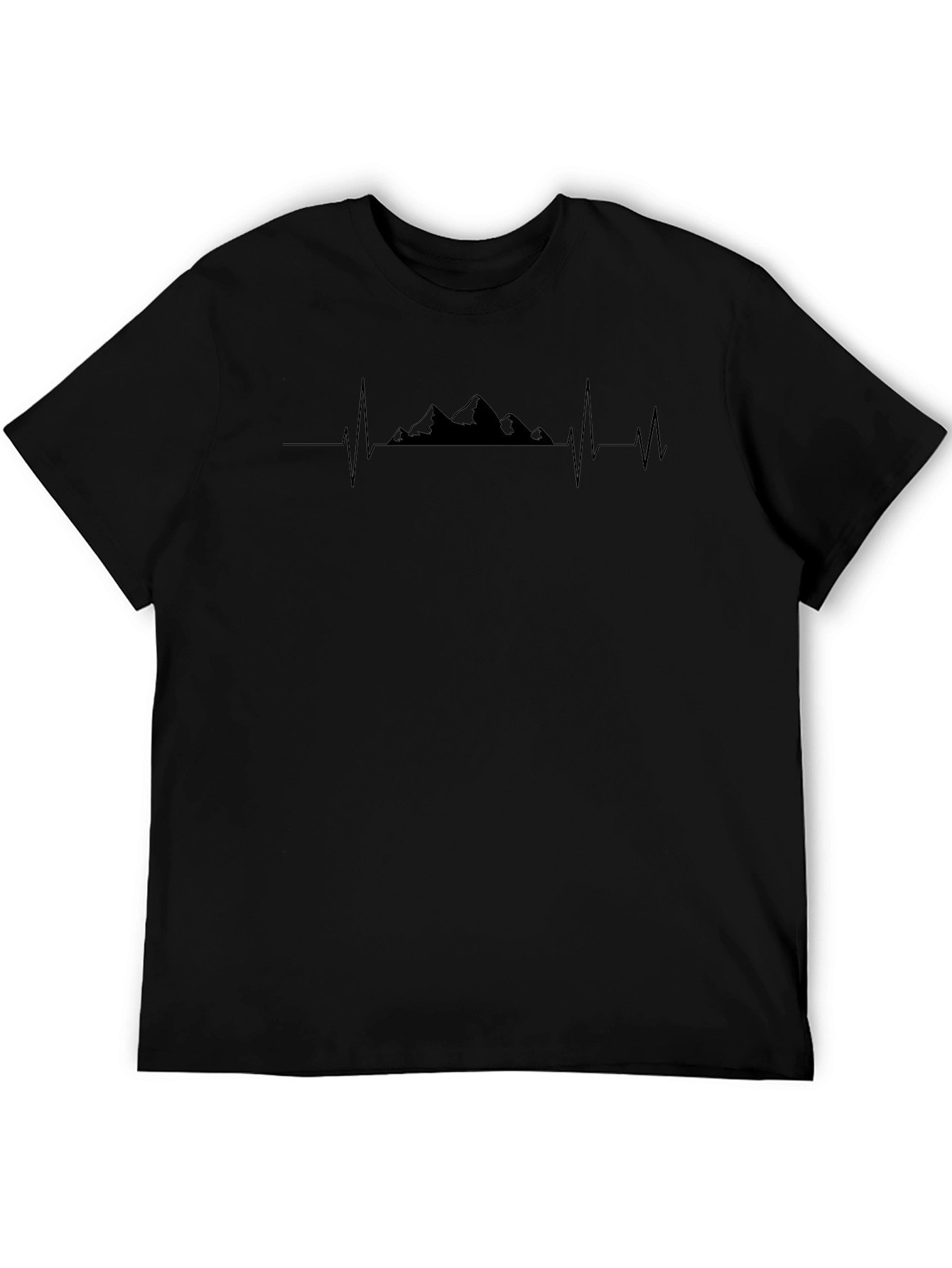 Mountain Heartbeat Graphic Tee - Mens Black T-Shirt