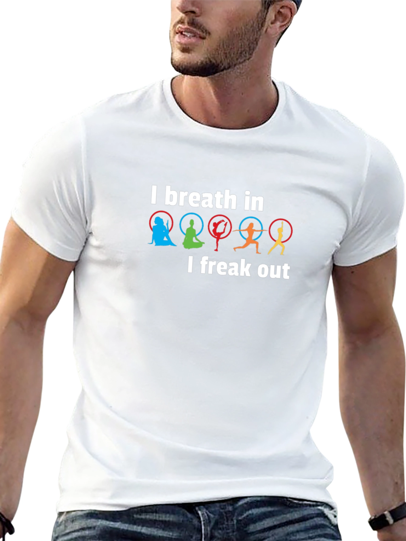 Aerial Yoga T-Shirt: I Breath In I Freak Out