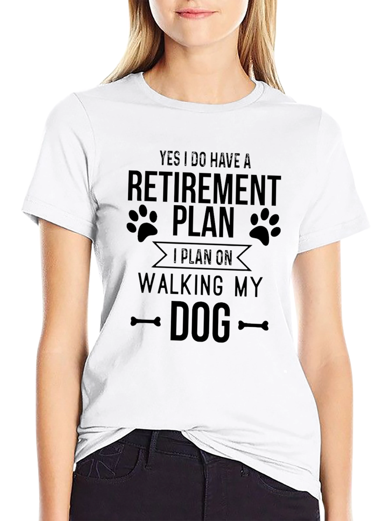 Retirement Plan Walking Dog Graphic T-Shirt