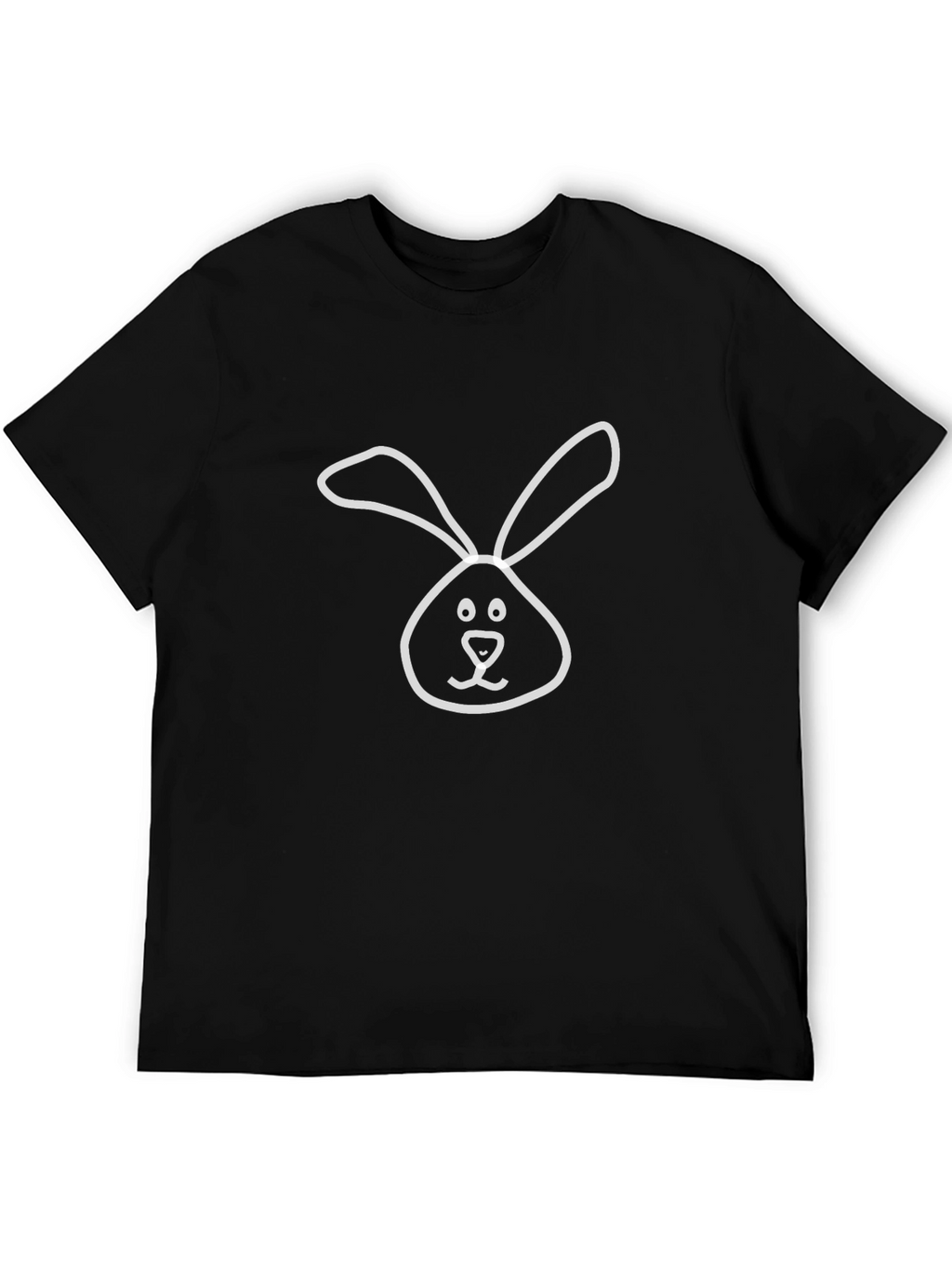 Black T-Shirt with Cute Bunny Print