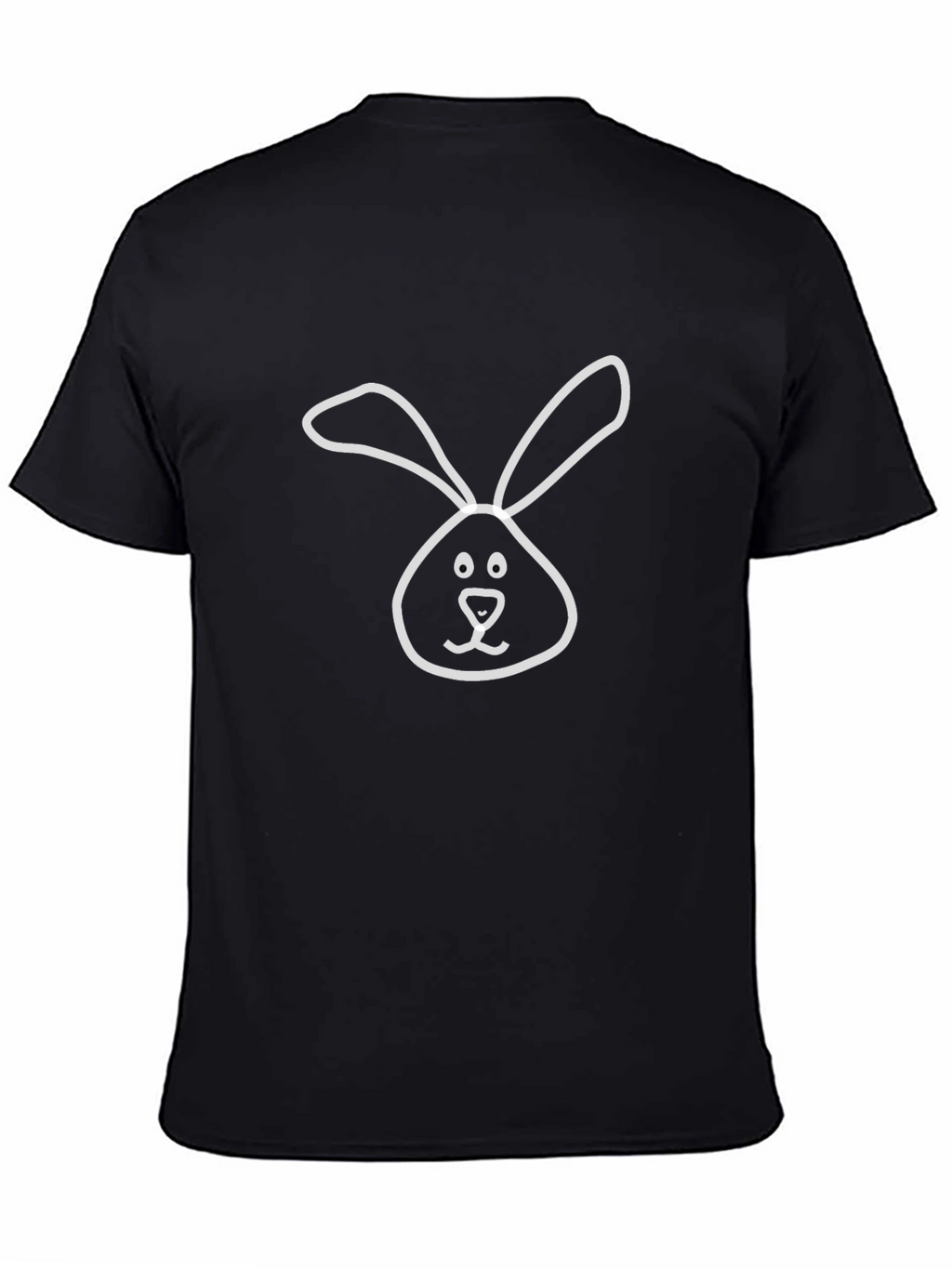 Black T-Shirt with Cute Bunny Print