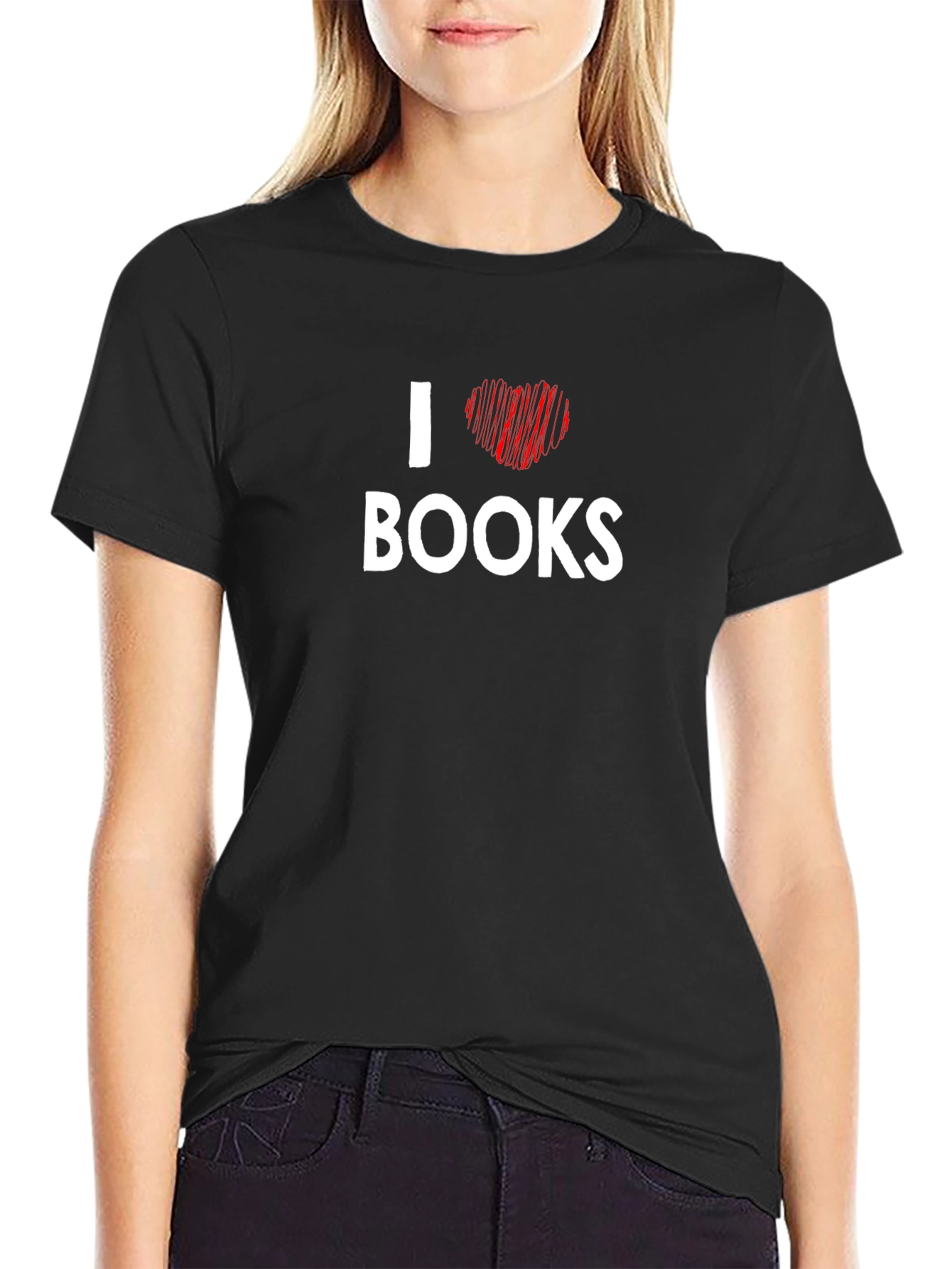 I Heart Books Graphic T-Shirt - Black