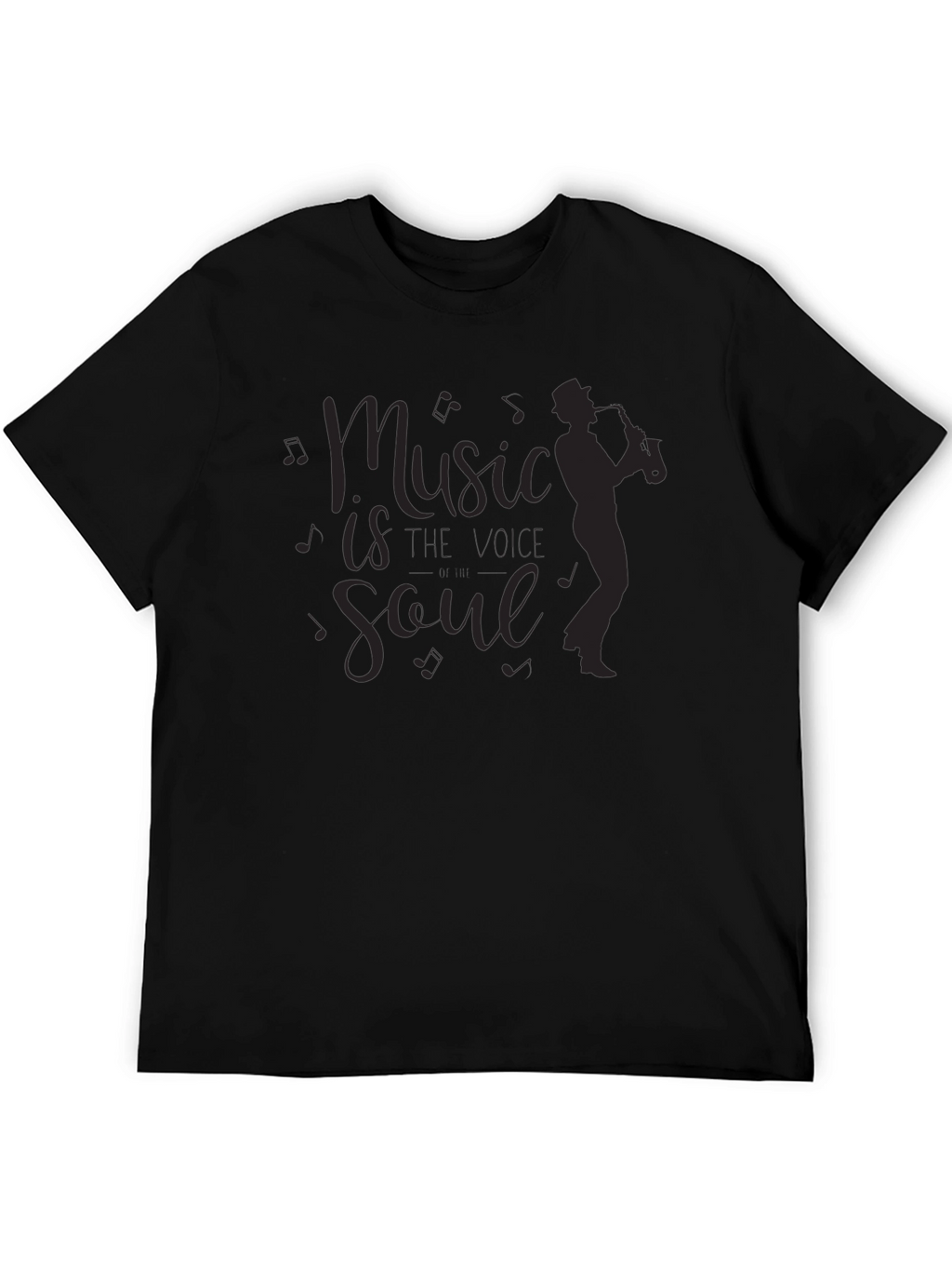 Music is Soul Graphic Tee - Black Cotton T-Shirt