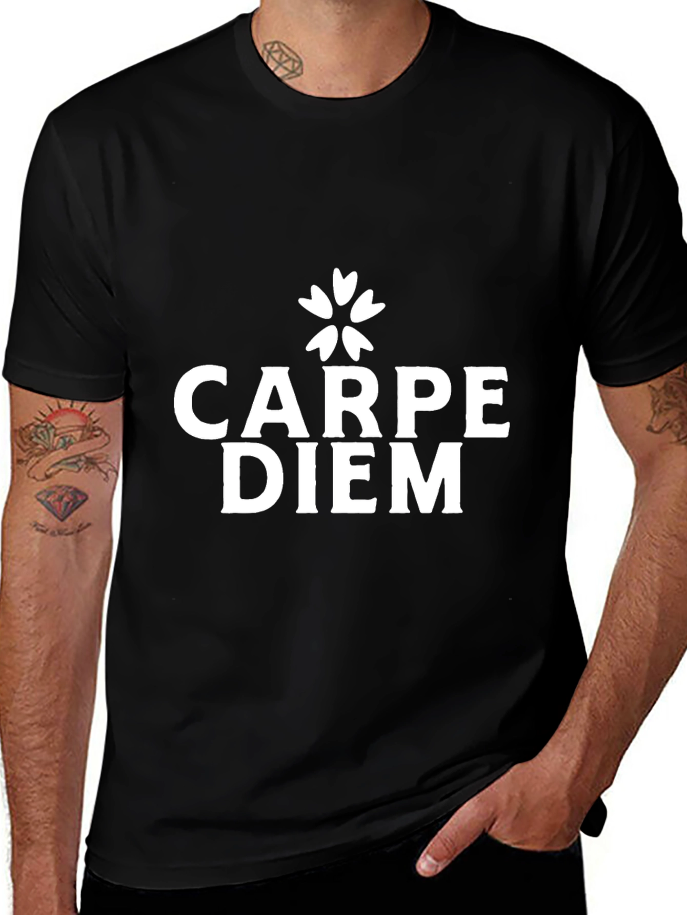 Carpe Diem Black Graphic T-Shirt