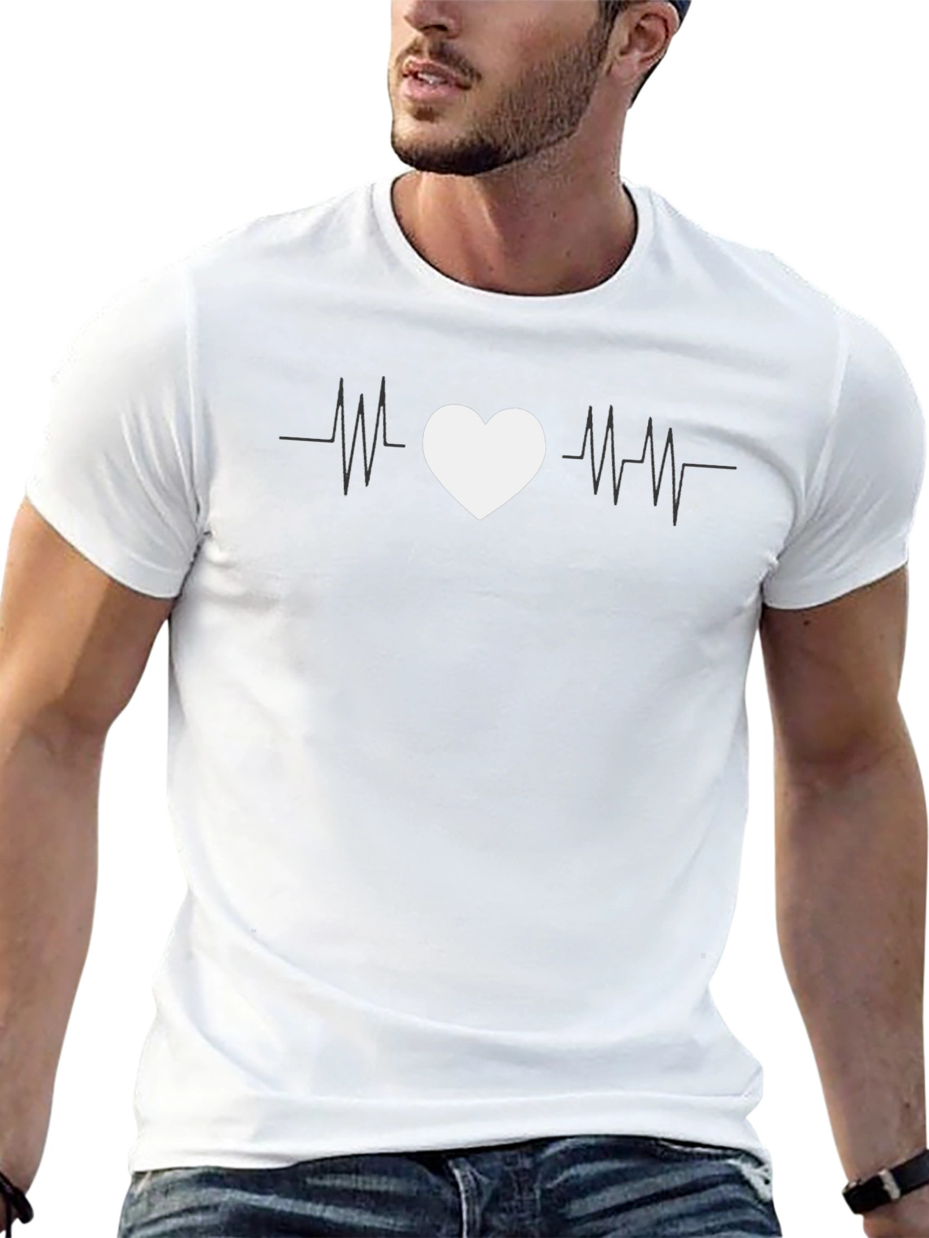 Heartbeat Love Graphic Tee - Black