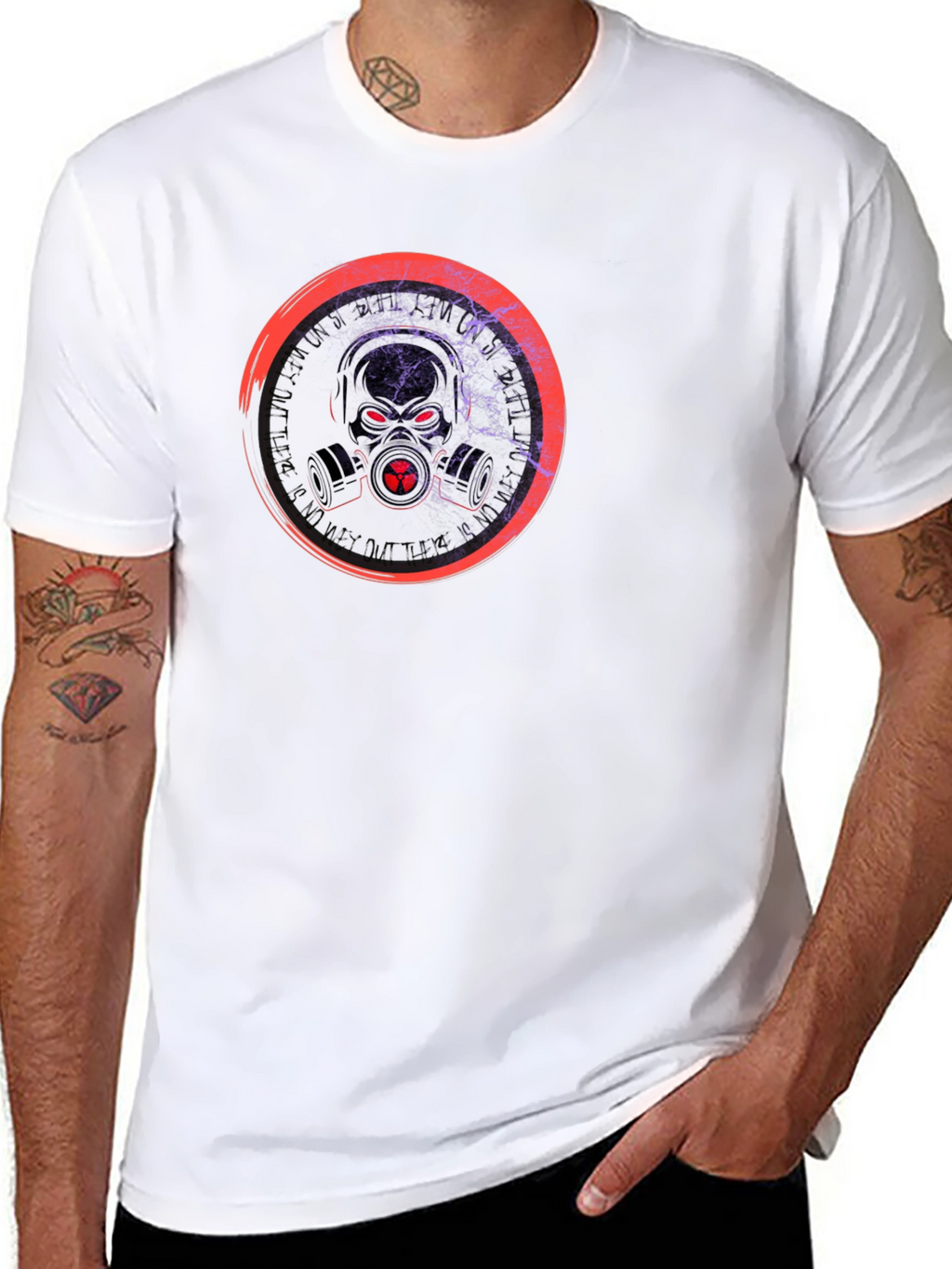 Toxic Gas Mask Graphic Black T-Shirt
