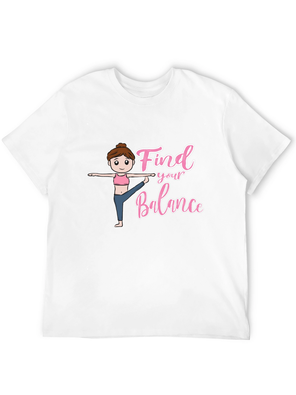 Find Your Balance Yoga Tee - Black Graphic T-Shirt