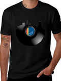 Vinyl Record Cityscape T-Shirt