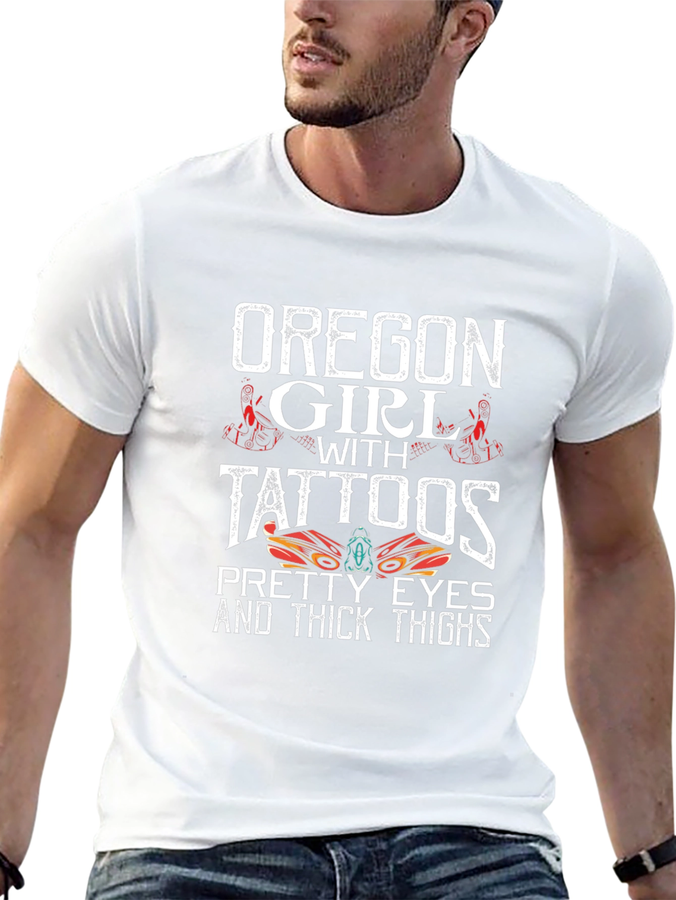 Oregon Girl with Tattoos Graphic T-Shirt