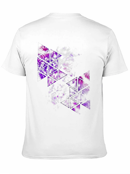 Abstract Geometric Purple Triangle Graphic T-Shirt