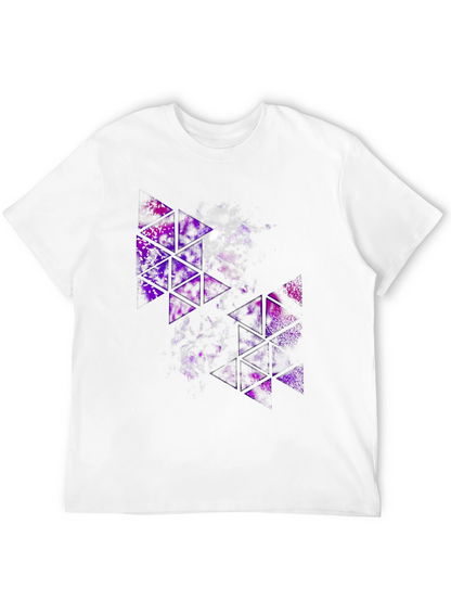 Abstract Geometric Purple Triangle Graphic T-Shirt