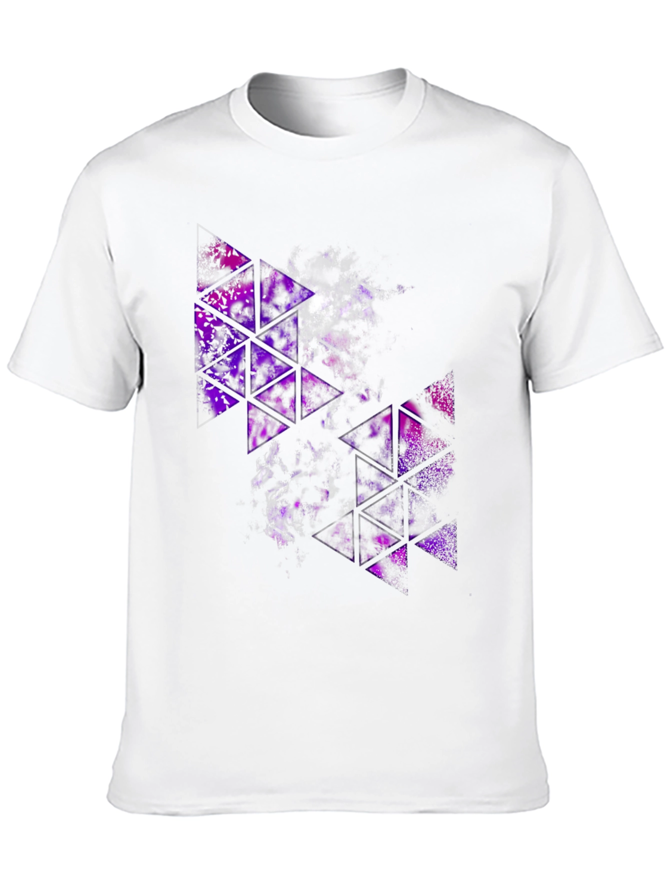 Abstract Geometric Purple Triangle Graphic T-Shirt