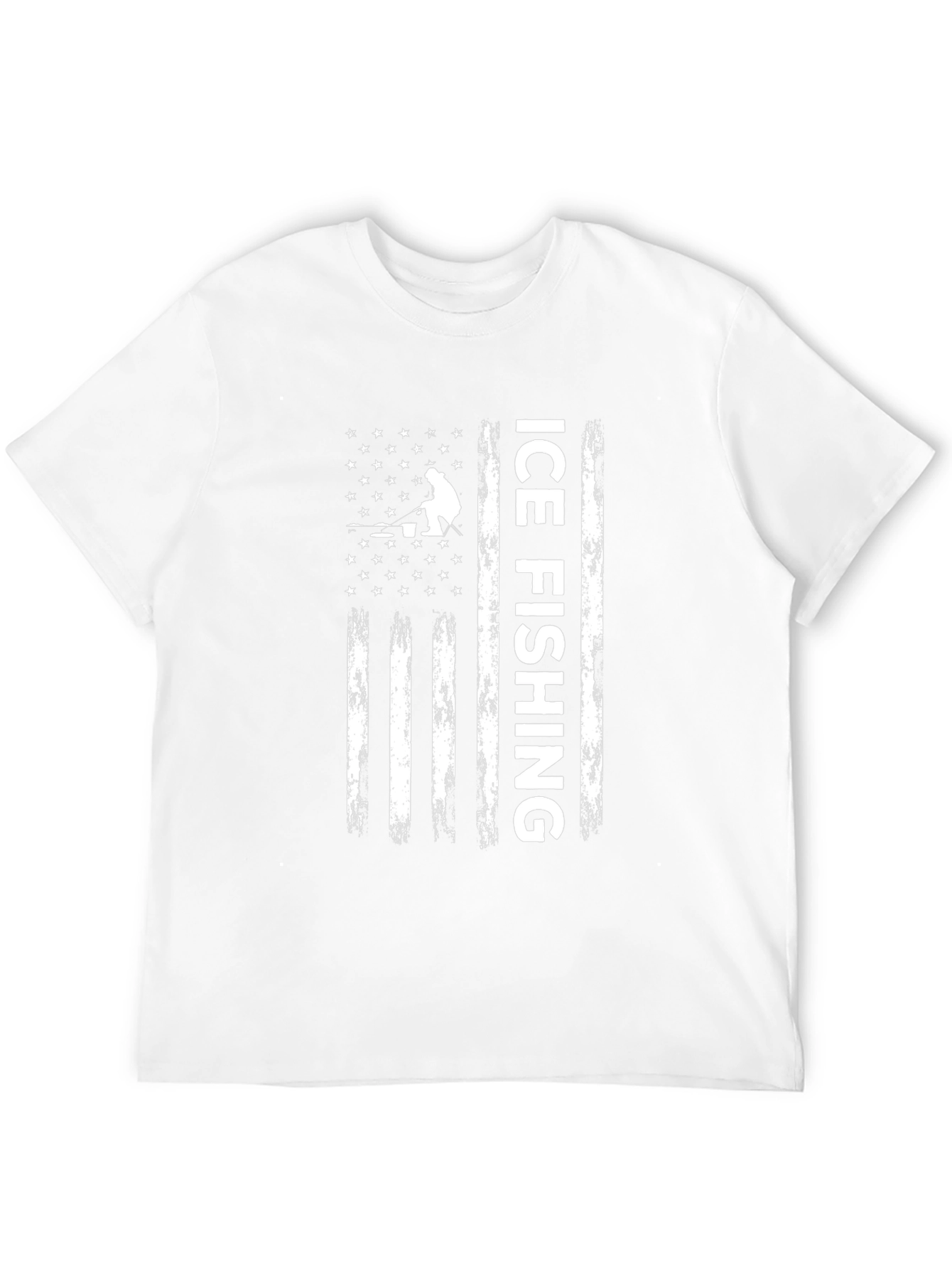 Ice Fishing American Flag T-Shirt