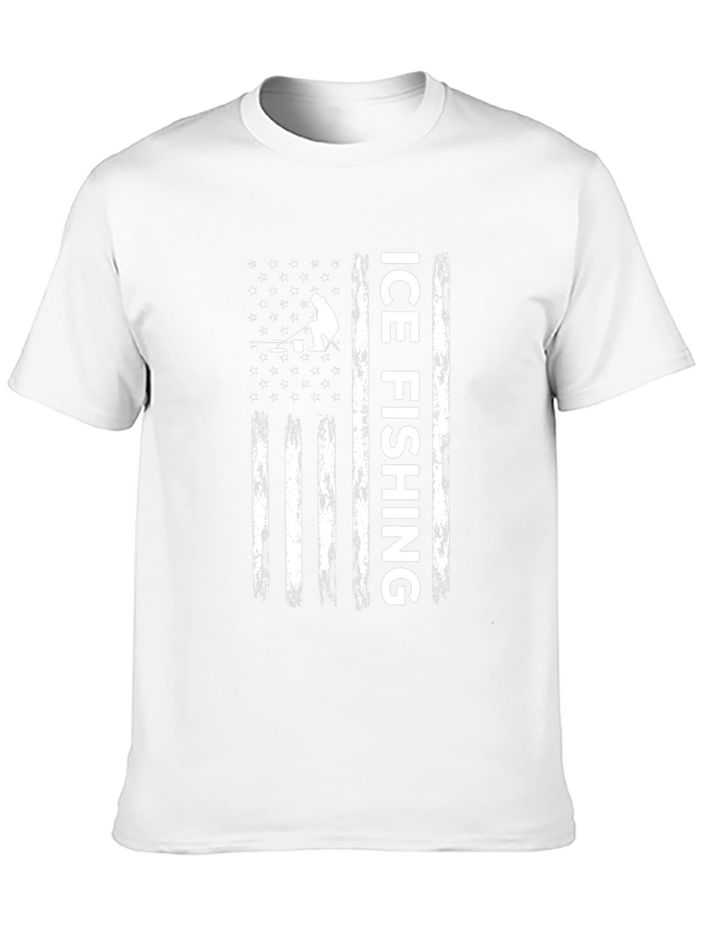 Ice Fishing American Flag T-Shirt